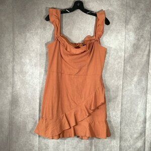 B. Smart | Light Burnt Orange Ruffle Dress | See Measurements